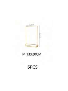 1/6 Stück Acryl Schilderhalter mit goldener Umrandung, klarer Papierhalter Tisch-Menüständer für Hochzeit, Büro, Restaurant, Tischplatzkartenhalter - 1 Stück - Übersicht 15