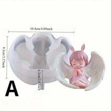 DIY树脂翅膀天使公主硅胶模具蛋糕家居装饰许愿公主女孩蜡烛模具饰品制作配件