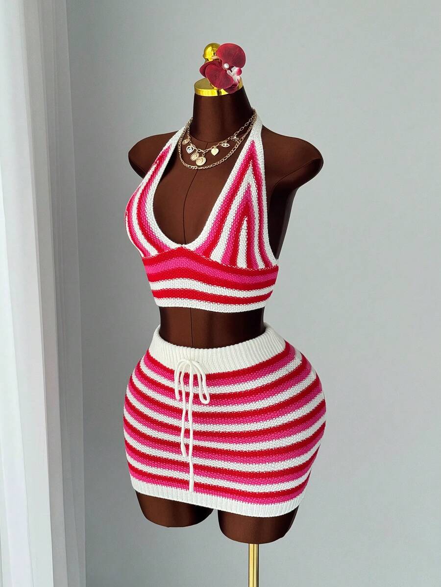 Women Sweater Co-Ords - Hot Pink - View 1