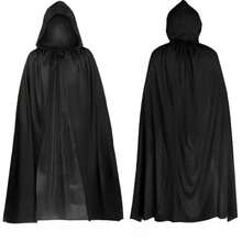 1pc/2pcs Unisex Hooded Halloween Christmas Cloak Costumes Party Cape,Adult Cosplay Costume For Halloween Christmas Party - Black - View 1