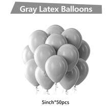 灰色乳胶派对气球 5/10/12/18 英寸 -10/30/50/70/90 个圆形氦气球适用于生日、婚礼、派对、性别揭晓、单身派对、退休、毕业庆典 - 灰色 - 查看 14