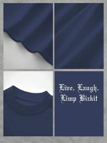 Camiseta de hombre, tributo a Limp Bizkit - Banda, 100% algodón, 220g - Azul - Ver 4