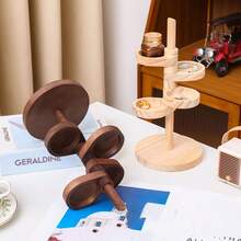 1pc Rotating Wooden Jewelry Organizer, Entryway Key Holder & Perfume/Jewelry Display Rack