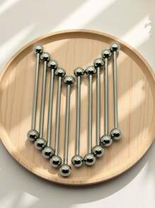 Set de 10 piezas de anillos de lengua, barras y tachuelas con bola de acero inoxidable sencillo, joyería de perforación corporal adecuada para uso diario de mujeres y hombres