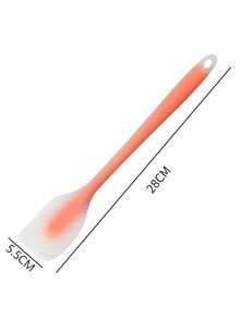 1pc FDA Integrated Semi-Transparent Silicone Scraper Large Semi-Transparent Scraper Cake Spatula Cream Mixing Knife Small Scraper - Orange - View 13