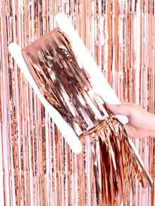 2件装2米玫瑰金气球窗帘背景装饰，流苏门帘 - 玫瑰金 - 查看 2