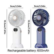 Ventilador de mano mini de verano, con tres formas de usar: se puede sostener con la mano, colocar sobre la mesa o colgar alrededor del cuello. Con batería recargable incorporada, adecuado para viajes, campamentos, fiestas, un regalo especial.
