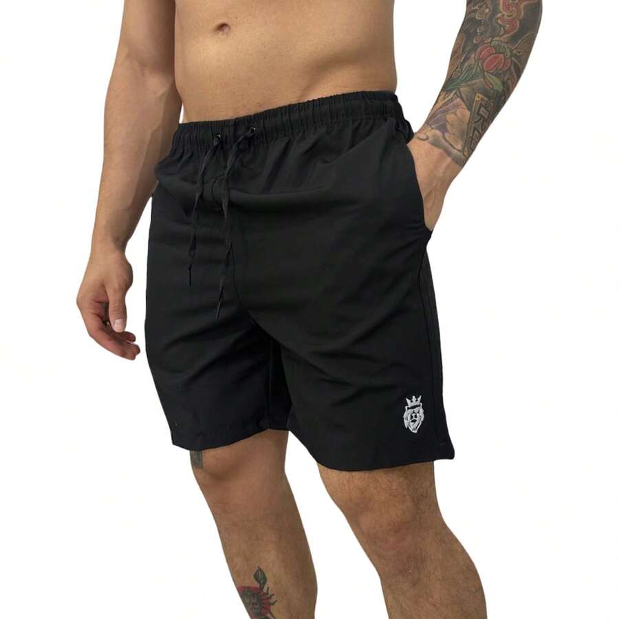 Men's Shorts Gym Training Beach Casual - Black - View 1
