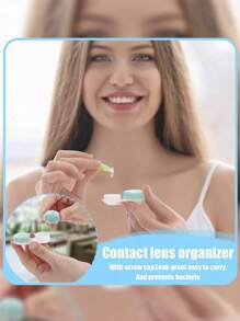 6PCS/2PCS/1PC Simple Contact Lens Case Double Box Beauty Contact Lens Storage Box Single Double Box Double Piece Beauty Contact Lens Case