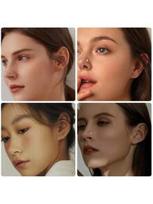 Milacolato 30Pcs Nose Rings Studs For Women Men 316L Stainless Steel Nose Piercings Jewelry 18G 20G Straight L Shaped Corkscrew Nose Rings Cubic Zirconia Opal Nose Studs Hypoallergenic - 銀色 - 查看 6