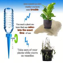 Self Watering Spikes: Automate Your Plant Watering With Adjustable Slow Release Control Valve Switch!Automatic Drippers For Vacation - Adjustable Control Valve - Ideal For House, Garden, And Office Plants(Random Color)