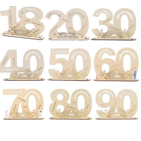 Creative Money Gift Wooden Stand Plaque, Desk Decor, Birthday Memorabilia Wooden Memo Board