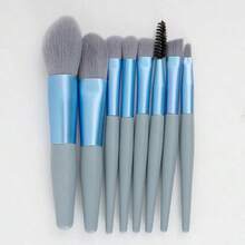 Mini Brush 8 Pieces Makeup Bag Portable Concealer Powder Brush Set Soft Fur Make-Up Tool,Brush Set,Makeup Brush Kit,Make Up Brush Set,Make Up Set Complete,Makeup Brush Set,Complete Makeup Kit,Brush Kit,Brushes Makeup Set,Makeup Gift Set,Set - Blue - View 3