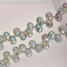 QYDCX Mărgele de sticlă cristalină 8x10mm 20/50 buc, mărgele de cristal fațetate pentru confecționarea bijuteriilor, mărgele de sticlă strălucitoare în formă de lacrimă pentru colier, brățară, cercei, artizanat DIY