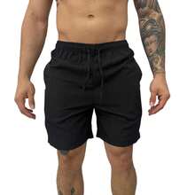 Men's Shorts Gym Training Beach Casual - Black - View 2