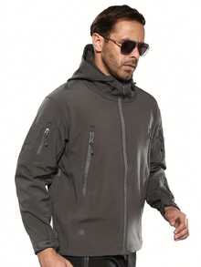 Tactical Softshell Military Jacket, Men's Waterproof And Windproof Jackets, Men's Army Combat Hooded Coats - 灰色 - 查看 3