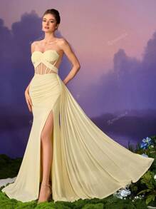 Romantica Elegant Women's Romantic Ruffle Dress, Flounce Hem Ladies Summer Dress, Women's Formal Evening Gown