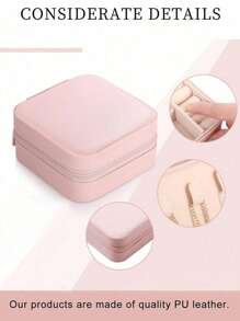 1 Stück tragbares Schmuckfach, kleine Schmuckboxen für Frauen, einfache Schmuckorganizer für Zuhause, Reiseorganizer, feines Mini-Aufbewahrungsbox für Ohrringe, Reise-Schmuckkoffer mit Reißverschluss für Ohrringe, Ringe, Halsketten, Armbänder, tragbare Make-up-Tasche, süße Kosmetiktasche, Schul-Essentials, unvergessliche Geschenke zu Feiertagen, Brautjungfern-Geschenke und Reise-Essentials, doppelschichtiger tragbarer Mini-Ausstellungskoffer, Reise-Zubehör, Strand-Sommer für Frauen, Aufbewahrungsorganizer, Reise-Essentials, Schul-Essentials