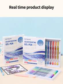 1pc Colorful Journaling Pen Set With 36/54 Color Options, Fine Tip Gel Pens For Art Students, Painting, DIY Planner, Coloring, Marking School Supplies,Back To School