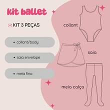 Bodysuit Leotard+Thin Tights And Ballet Skirt Kit - 黑色 - 查看 9
