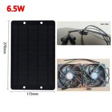 6.5W/10W Solar Panel Exhaust Fan Mini Ventilator Portable Solar Panel Powered Fan Air Extractor For Dog Chicken Pet House RV Greenhouse Fan Solar Panel Charging