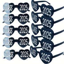 10 件 2025 年毕业和返校塑料黑色眼镜、派对礼品、拍照道具、毕业和返校派对庆祝配件