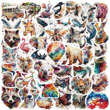 50 pezzi Adesivi colorati di animali, adesivi estetici in vinile per scrapbooking, diario, computer portatile, paraurti, skateboard, borraccia, computer, telefono, cartone animato, elmetto, adesivi e decalcomanie per auto