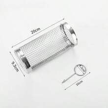 1 pieza Cesta de parrilla BBQ, Jaula de parrilla de acero inoxidable, Malla redonda para parrilla BBQ para verduras, patatas fritas, pescado, Parrilla portátil para barbacoa, Cestas de parrilla para cocinar al aire libre, Rejilla de parrilla para camping y picnic - Multicolor - Ver 13