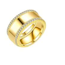3 Stücke Modeschmuckset für Frauen, Edelstahl Legierung Kombination Ringe, 14 Karat Gold, Silber, rosegoldfarbene Überzogene Stapelringe, geeignet für Alltag, Party, Muttertag, Valentinstag, Feiertagsgeschenke, Paarzubehör