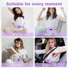 Heating Pads, Period Cramp Massager Portable Cordless Heating Pad With 6 Heat Levels And 6 Massage Modes For Back Pain Relief Menstrual Heating Pad - 紫色 - 查看 7