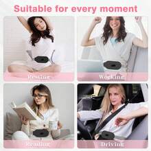 Heating Pads, Period Cramp Massager Portable Cordless Heating Pad With 6 Heat Levels And 6 Massage Modes For Back Pain Relief Menstrual Heating Pad - Black - View 8