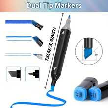 80 Colors Dual Tip Artist Alcohol Markers Set With Carrying Case - Perfect For Coloring, Drawing, Sketching, Card Making And Illustration - Perfect For Adults . - 80 Colors/set - View 4