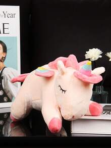 独角兽毛绒动物玩具 9.8 英寸，柔软独角兽毛绒拥抱枕头玩具，适合儿童女孩、生日礼物、节日装饰、节日礼物、家居装饰 - 彩色 - 查看 7