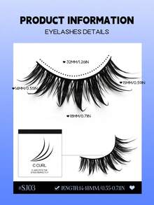 GROINNEYA 6 Pairs Wet Manga Lashes Anime False Eyelashes Natural Look Fake Lashes Wet Wispy Eyelashes Extensions Makeup Tool(SJ03) - Black - View 4