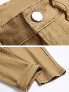 JUNBAOSS Men's Slim Fit Jeans Stretch Ripped Skinny Jeans For Men, Fashion Straight Leg Comfort Flex Waist Casual Pants - 卡其色 - 查看 5