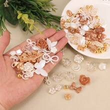50 piezas de accesorios de colgante de mariposa de acrílico, decoraciones de mariposa transparentes de color crema AB, adecuadas para pendientes DIY, colgantes, collares, pulseras, llaveros, fundas de teléfono