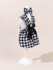 一套宠物薄纱礼服，带蝴蝶结，可爱印花宠物婚纱，弹力网纱公主裙，适合猫狗 - 彩色 - 查看 4