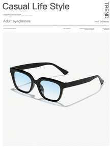 1 件男士时尚眼镜亚克力休闲基本款经典矩形黑色平价时尚眼镜，适合度假出游、服装和日常穿着，适合夏季海滩度假、户外、旅行