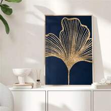 1 szt./3 szt. Anime Art Deco Klasyczny nowoczesny obraz na płótnie Modny plakat ścienny, granatowy i złoty, botaniczny liść, kwiatowy liść, do salonu, sypialni, łazienki, kuchni, klasy, opcjonalna rama - Wielokolorowe - Zobacz 6