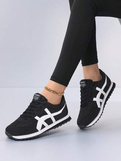 2025秋季女款复古圆头系带软底舒适休闲阿甘鞋透气百搭运动鞋，适合日常、跑步、夏季