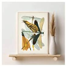 1pc Frameless Abstract Modern Minimalist Nordic Style Animal Art Posters Vintage Painting Butterfly Insect Evolution Printing Wall Arts Suitable For Living Room, Bedroom, Dormitory, Study, Bar, Coffee Shop, Office Wall Decoration Home Decoration