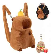 35cm Cute Capybara Shape Plush Backpack For Kids New - Coffee Brown - View 1