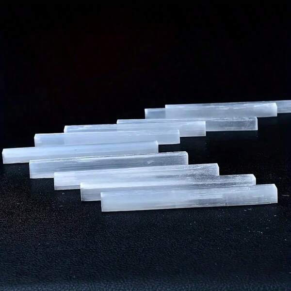 30 PIEZAS de varitas de cristal de selenita natural, varillas de cuarzo blanco de yeso