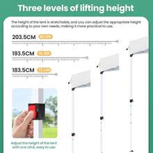 CAROMA Carpa plegable de 3x3 pulgadas, impermeable y estable, con cierre centralizado de un botón, anti-UV, para fiestas, con 1 pared lateral y 3 alturas ajustables, para jardín y exteriores.