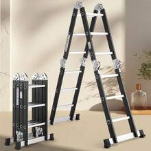 3.5M 12 IN 1 Excel Aluminium Combination Step Ladder Foldable Multi-Purpose - Black - View 7
