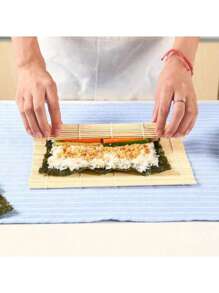 Estera enrolladora de sushi antiadherente y molde para bolas de arroz - Herramientas de cocina de bambú DIY para hacer sushi fácil y reutilizable