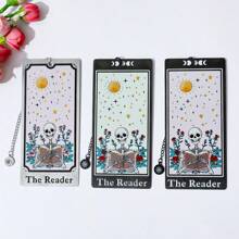 1 Large Halloween Gift For Ladies, Fun Bookmark, Halloween Skull Decoration, Skull Bookmark, Gothic Horror Item Book Enthusiast, Horror Movie Enthusiast, Christmas Friendship Gift. School Supplies, Back To School