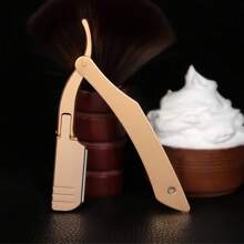 Men's Straight Razor, With 10pcs Replaceable Stainless Steel Blades, Manual Shaver With Aluminum Handle & Storage Bag, Portable Foldable Shaver For Home Use & Barber Razor, Gift For Father Day & Boyfriend, Valentine's Day, Christmas