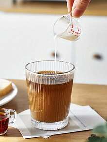 Mini copos medidores de 1/2 unidades, copo medidor para assar, jarra pequena para leite, copo medidor de café, copo com bico, jarra para espumar leite, copo medidor transparente com alça de encaixe, design empilhável e múltiplas balanças de medição, utensílios de cozinha - Multicolorido - Ver 3