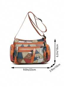 Bolso bandolera de hombro de gran capacidad para hombres y mujeres, nuevo, con costura de diamante, multicapa y de moda para ir al trabajo - Multicolor - Ver 5